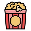 Popcorn bucket icon, outline style Royalty Free Stock Photo