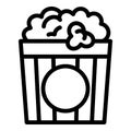 Popcorn bucket icon, outline style Royalty Free Stock Photo