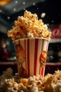 Popcorn bucket movie style snack AI generated