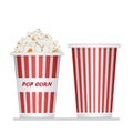 Popcorn bucket vector illustration isolated on white background Royalty Free Stock Photo