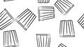 Popcorn, bucket on a white background, pattern, vector illustration. a snack at the cinema. popcorn bucket in pencil drawing style Royalty Free Stock Photo