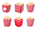 Popcorn buckets collection for cinema or sport event