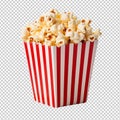 Popcorn on Carton Box isolated on transparent background Royalty Free Stock Photo