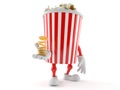 Popcorn character with coins