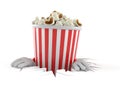 Popcorn character inside hole Royalty Free Stock Photo