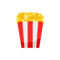 Popcorn. Cinema icon in flat design style. Vector illustration Royalty Free Stock Photo