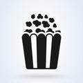 Popcorn and corn box icon symbol. vector illustration on white background Royalty Free Stock Photo