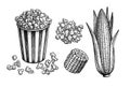 Popcorn and corn set.