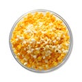 popcorn in a cup isolated on a white background. top view Royalty Free Stock Photo