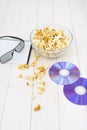 Popcorn and disks and 3D glasses