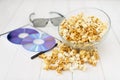 Popcorn and disks and 3D glasses