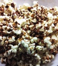 Popcorn Drizzled with Chocolate Syrup Royalty Free Stock Photo