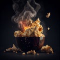 Popcorn exploding from inside the popcorn box Royalty Free Stock Photo