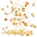 Popcorn Explosion. Dynamic Burst Of Popcorn Kernels In Mid-Air Isolated On Transparent Background Royalty Free Stock Photo