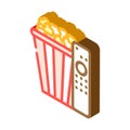 popcorn film cinema isometric icon vector illustration