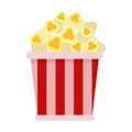 Popcorn flat clipart vector illustration Royalty Free Stock Photo