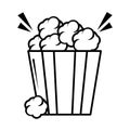 Popcorn food pop art comic style, line icon