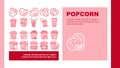 popcorn food snack cinema landing header vector