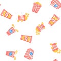 popcorn food snack cinema vector seamless pattern