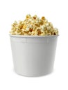 Popcorn Full bucket of. Isolated on White background Royalty Free Stock Photo