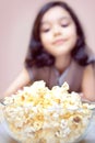 Popcorn girl Royalty Free Stock Photo