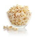 Popcorn in glass bowl Royalty Free Stock Photo