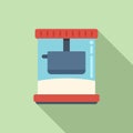 Popcorn glass box icon flat vector. Pop corn