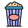 Popcorn glass icon vector flat