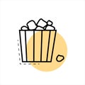 popcorn glass icon on yellow and white background