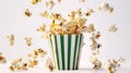 The popcorn in green box.AI generated image Royalty Free Stock Photo