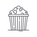 Popcorn icon, linear isolated illustration, thin line vector, web design sign, outline concept symbol with editable Royalty Free Stock Photo