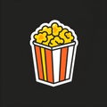 Popcorn icon vector flat design Royalty Free Stock Photo