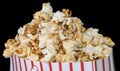 Popcorn on black background Royalty Free Stock Photo