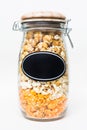 Popcorn in a Jar with Label