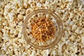 Popcorn kernels in bowl Royalty Free Stock Photo