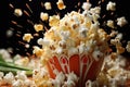 popcorn kernels bursting in slow motion Royalty Free Stock Photo