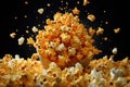 popcorn kernels bursting in slow motion Royalty Free Stock Photo