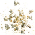 Popcorn kernels exploding in the air