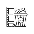 Popcorn - line design single isolated icon