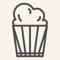 Popcorn line icon. Delicious vector illustration isolated on white. Popcorn bucket outline style design, designed for Royalty Free Stock Photo