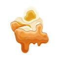 Popcorn in liquid caramel vector illustration on white background