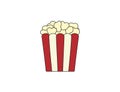 Popcorn, movies, fast-food icon . Vector illustration. Royalty Free Stock Photo