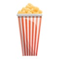 Popcorn paper glass icon, cartoon style