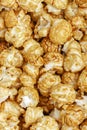 Popcorn Pattern. Sweets. Caramel popcorn textured background. Food, cinema, movie. Top view Royalty Free Stock Photo