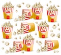 Popcorn pattern Vector realistic. 3d detailed illustrations