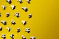 popcorn pattern on a yellow background with a hurd light