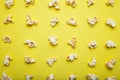 Popcorn pattern on yellow background