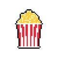 Popcorn pixel art isolated. 8 bit Sweetness vector illustration Royalty Free Stock Photo