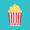 Popcorn pixel art isolated. 8 bit Sweetness vector illustration Royalty Free Stock Photo