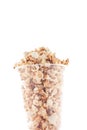 Popcorn In Plastic Cup On White Background. Royalty Free Stock Photo